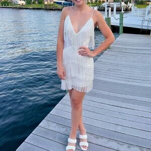 COPY - Size small white fringe dress
